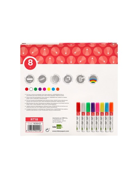 ROTULADOR  TIZA LIQUIDA RED.TRAZO 6MM CAJA 8 UD.SURT.