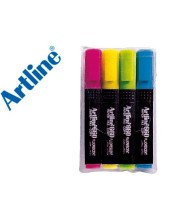 ROTULADOR ARTLINE FLUOR EK-660 4 PUNTA BISELADA BOLSA 4 ROTULADORES