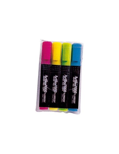 ROTULADOR ARTLINE FLUOR EK-660 4 PUNTA BISELADA BOLSA 4 ROTULADORES