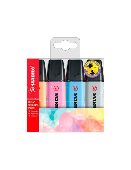 ROTULADOR STABILO BOSS FLUORESCENTE 70 PASTEL  4 UD.SURT.