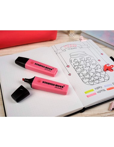 ROTULADOR STABILO BOSS FLUORESCENTE 70 PASTEL ROSA CEREZO FLOR