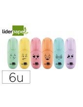 ROTULADOR LIDERPAPEL MINI FLUORESCENTE PASTEL ESTUCHE 6 UD. SURTIDOS