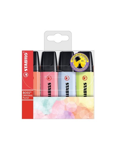 ROTULADOR STABILO BOSS FLUORESCENTE 70 PASTEL  4 UD.NUEVOS 2021 SURT.