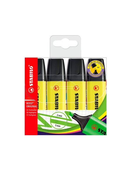 ROTULADOR STABILO BOSS FLUORESCENTE 70 AM.  4 UD.