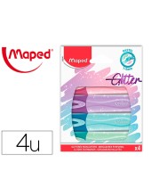 ROTULADOR MAPED FLUOR.PEPS PASTEL GLITTER  4 UD.SURT.