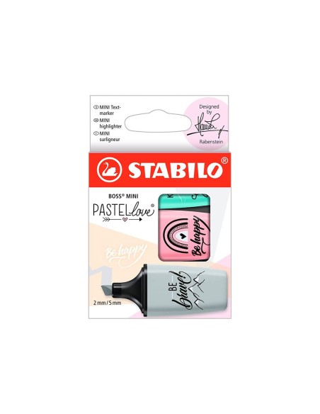 ROTULADOR STABILO BOSS MINI PASTEL LOVE  3 UD. MENTA/ROSA/TURQ.