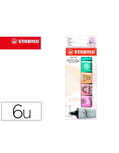 ROTULADOR STABILO BOSS MINI PASTEL LOVE  6 UD.SURT.