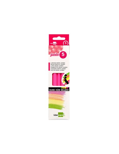 LAPICES DE COLORES LIDERPAPEL JUMBO NEON ROSA