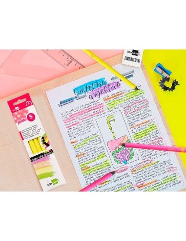 LAPICES DE COLORES LIDERPAPEL JUMBO NEON AMARILLO