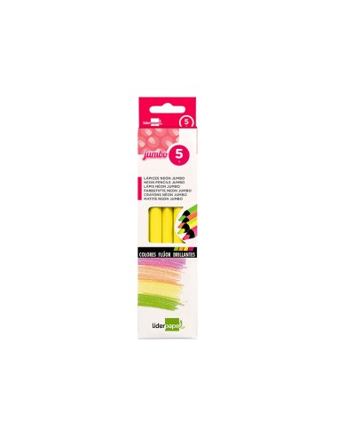 LAPICES DE COLORES LIDERPAPEL JUMBO NEON AMARILLO