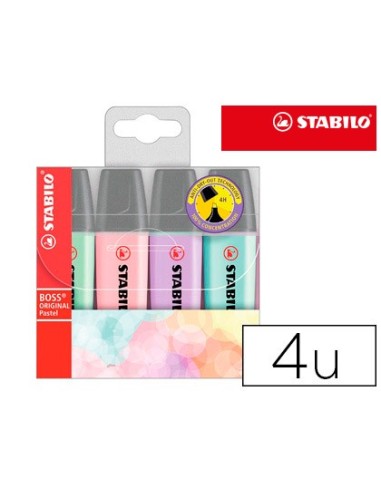 ROTULADOR STABILO BOSS 70 PASTEL ESTUCHE 4 UD