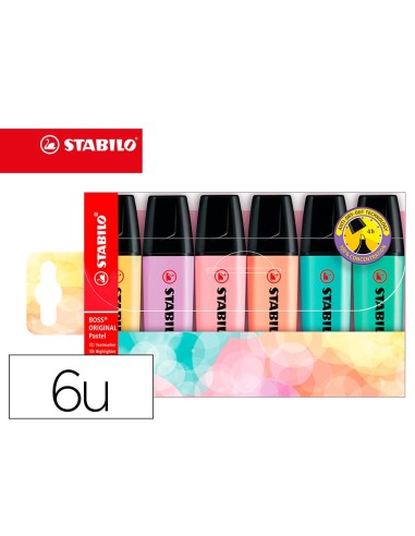 ROTULADOR STABILO BOSS PASTEL FLUORESCENTE 70  ESTUCHE 6 UNID. STDOS