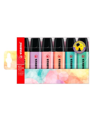 ROTULADOR STABILO BOSS PASTEL FLUORESCENTE 70  ESTUCHE 6 UNID. STDOS