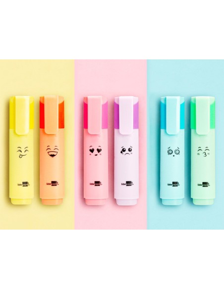 ROTULADOR  FLUOR.PASTEL BISELADA  6 UD.SURT.