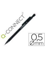 PORTAMINAS Q-CONNECT 0.5 MM CON 3 MINAS CUERPO NEGRO CON CLIP NEGRO