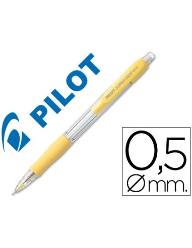 PORTAMINAS PILOT SUPER GRIP AMARILLO 0,5 MM SUJECION CAUCHO