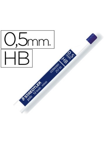 MINAS STAEDTLER GRAFITO 0,5 MM HB POLO 257 TUBO C/12 MINAS