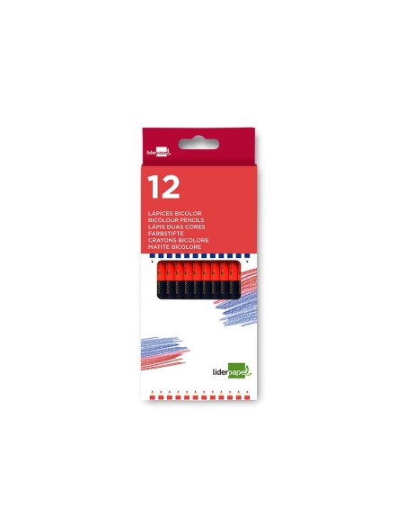 LAPICES BICOLOR LIDERPAPEL ROJO-AZUL