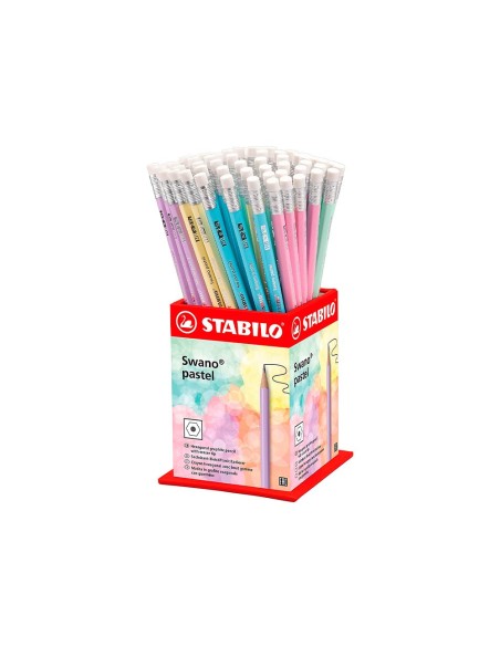 LAPICES GRAFITO GOMA STABILO SWANO MINA 2,2MM DUREZA HB 72 UD.PASTEL