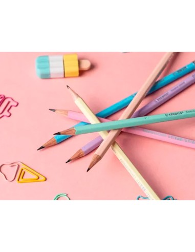 LAPICES GRAFITO GOMA STABILO SWANO MINA 2,2MM DUREZA HB AZ. PASTEL