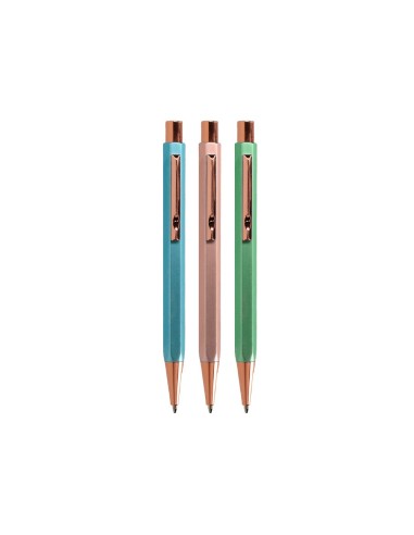 BOLIGRAFO BELIUS BRELA CUERPO HEXAGONAL CLIP PASTELES  REGALO 3 BOLIG