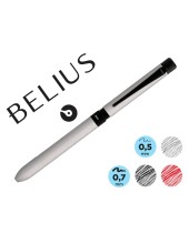 BOLIGRAFO BELIUS ZURICH 3 1 PLATEADO TINTA NG. RJ. PORTAMINAS 0,5MM