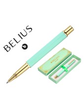 BOLIGRAFO BELIUS MACARON BLISS HEXAGONAL VE. GOLD AZ. CAJA DISEÑO