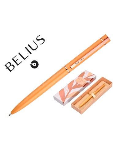 BOLIGRAFO BELIUS ROSE AL.COLOR NJ./ORO ROSA TINTA AZ. CAJA DISEÑO