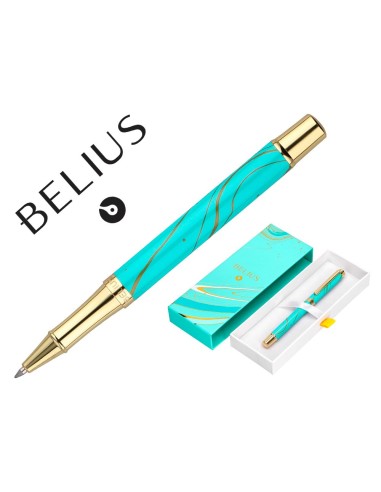 ROLLER BELIUS AQUA AL.COLOR TURQ.Y DORADO TINTA NG. CAJA DISEÑO