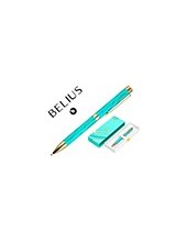 BOLIGRAFO BELIUS AQUA AL.COLOR TURQ.Y DORADO TINTA AZ. CAJA DISEÑO 2