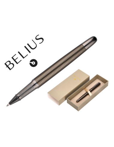 BOLIGRAFO BELIUS NEPTUNO AL.TEXTURA WAVY CAQUI TINTA AZ. CAJA DISEÑO