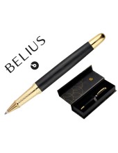 BOLIGRAFO BELIUS PASSION AL.TEXTURA CEPILLADA NG.GOLD AZ. CAJA DISEÑO