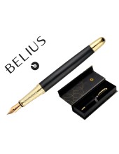 PLUMA BELIUS PASSION DOR AL.TEXT CEPILLADA NG.Y DORADO TINTA AZ.