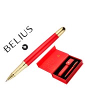 BOLIGRAFO BELIUS PASSION AL.TEXT  CEPILLADA RJ. GOLD AZ. CAJA DISEÑO