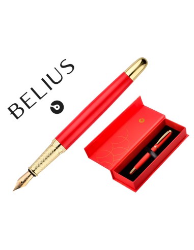 PLUMA BELIUS PASSION DOR AL.TEXT. CEPILLADA RJ. DORADO TINTA AZ.