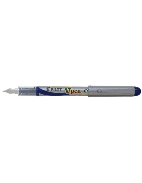 PLUMA PILOT V PEN SILVER DESECHABLE AZUL SVP-4ML