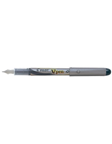 PLUMA PILOT V PEN SILVER DESECHABLE NEGRO SVP-4WB