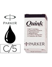 TINTA ESTILOGRAFICA PARKER NEGRA CAJA 5 CARTUCHOS