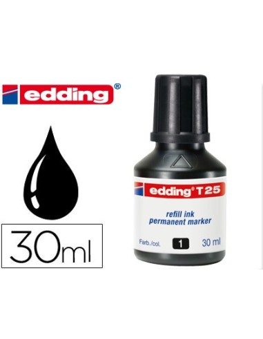 TINTA ROTULADOR EDDING T-25 NEGRO FRASCO 30 ML