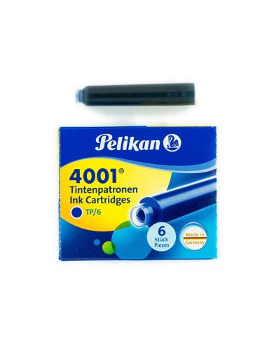 TINTA PLUMAS PELIKAN AZUL REAL CAJA 6 CARTUCHOS