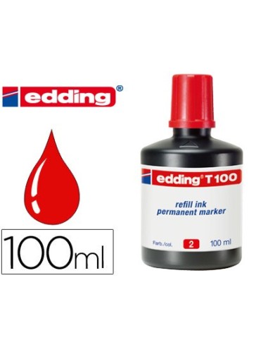 TINTA ROTULADOR EDDING T-100 ROJO FRASCO 100 ML