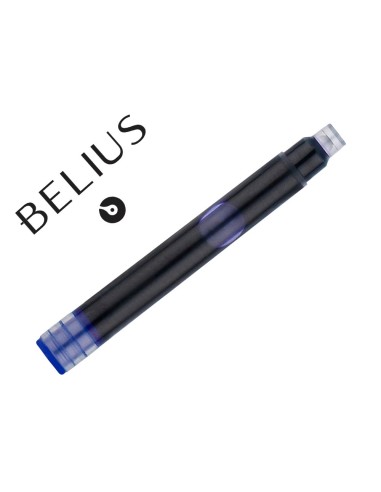 TINTA ESTILOGRAFICA BELIUS AZ. CAJA 6 CARTUCHOS