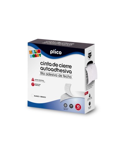 CINTA DE CIERRE ADHESIVA PLICO VELCRO BLANCO 20MM X 10M 13330