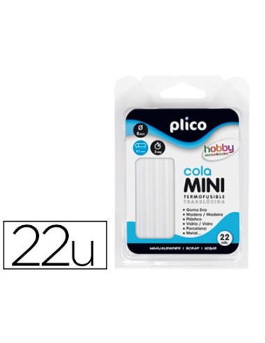 BARRA TERMOFUSIBLE PLICO MINI TRANSLUCIDA 8MM X 100MM ALTO 22 UD.