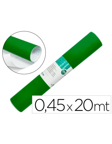 ROLLO ADHESIVO LIDERPAPEL UNICOLOR VERDE BRILLO ROLLO DE 0,45 X 20 MT