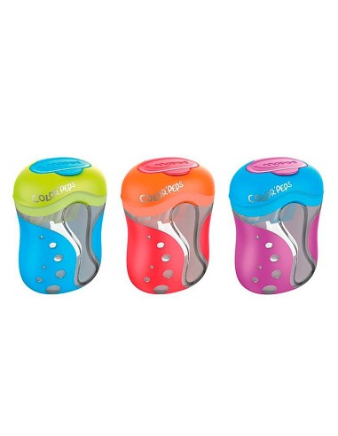 SACAPUNTAS COLOR PEPS 2 USOS CON DEPOSITO COLORES SURTIDOS