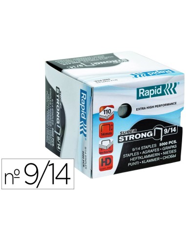 GRAPAS RAPID SUPER STRONG GALVANIZADAS Nº9/14 CAJA 5000 UD.