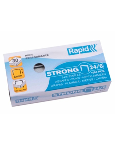GRAPAS RAPID N 24/6 GALVANIZADAS STRONG CAJA DE 1000 GRAPAS