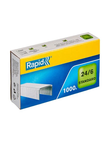 GRAPAS RAPID STANDARD 24/6 MM. GALVANIZADAS CAJA DE 1000