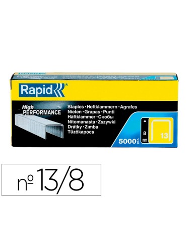 GRAPAS RAPID CLAVADORA 13/ 8 MM. GALVANIZADAS CAJA DE 5000